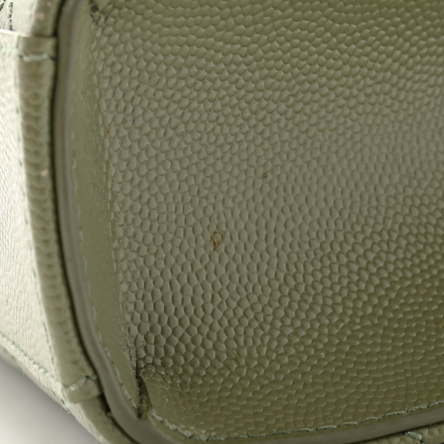 Grain De Poudre Textured Mixed Matelasse Triquilt Medium Monogram Satchel Light Sage