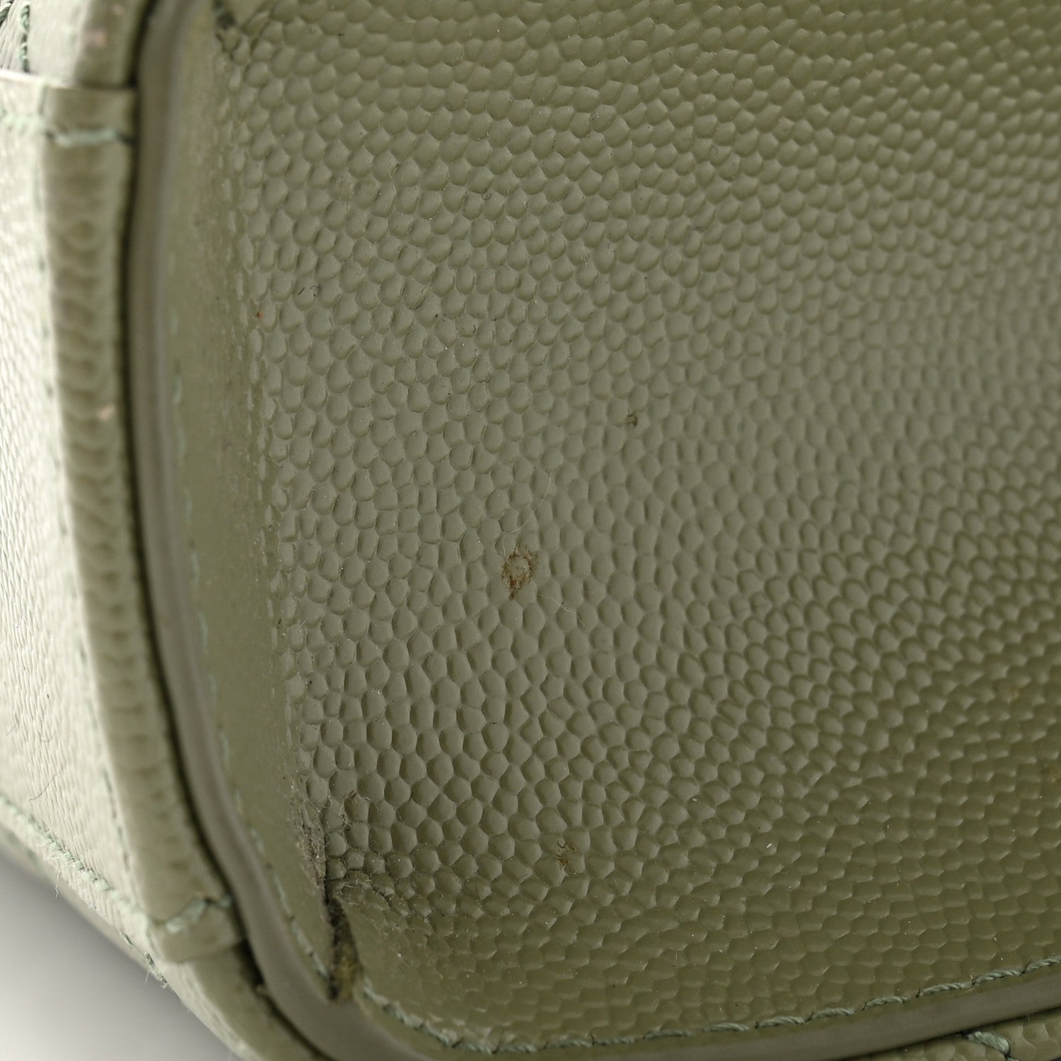 Saint Laurent Grain De Poudre Textured Mixed Matelasse Triquilt Medium Monogram Satchel Light Sage 11 of 11