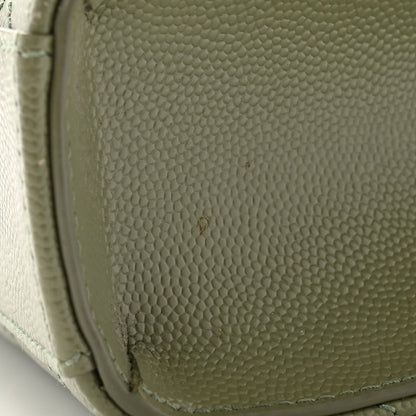 Saint Laurent Grain De Poudre Textured Mixed Matelasse Triquilt Medium Monogram Satchel Light Sage 11 of 11