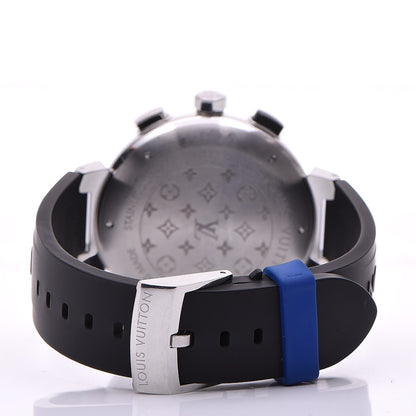 Louis Vuitton Stainless Steel Rubber 44mm Tambour Regatta Quartz Watch Blue 4 of 7