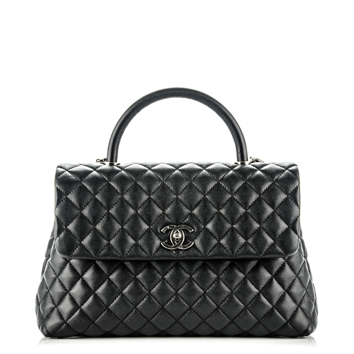 Chanel Caviar Quilted Medium Coco Handle Flap Black 1 of 7
