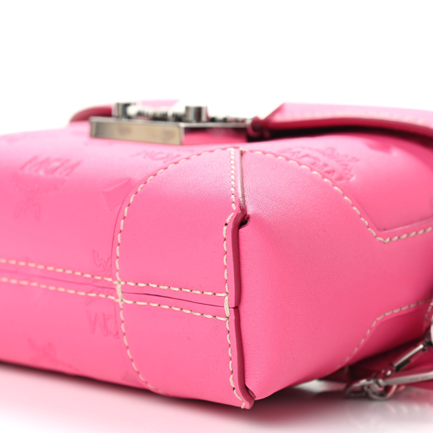 MCM Calfskin Ottomar Monogram Soft Berlin Belt Bag Pink 8 of 10
