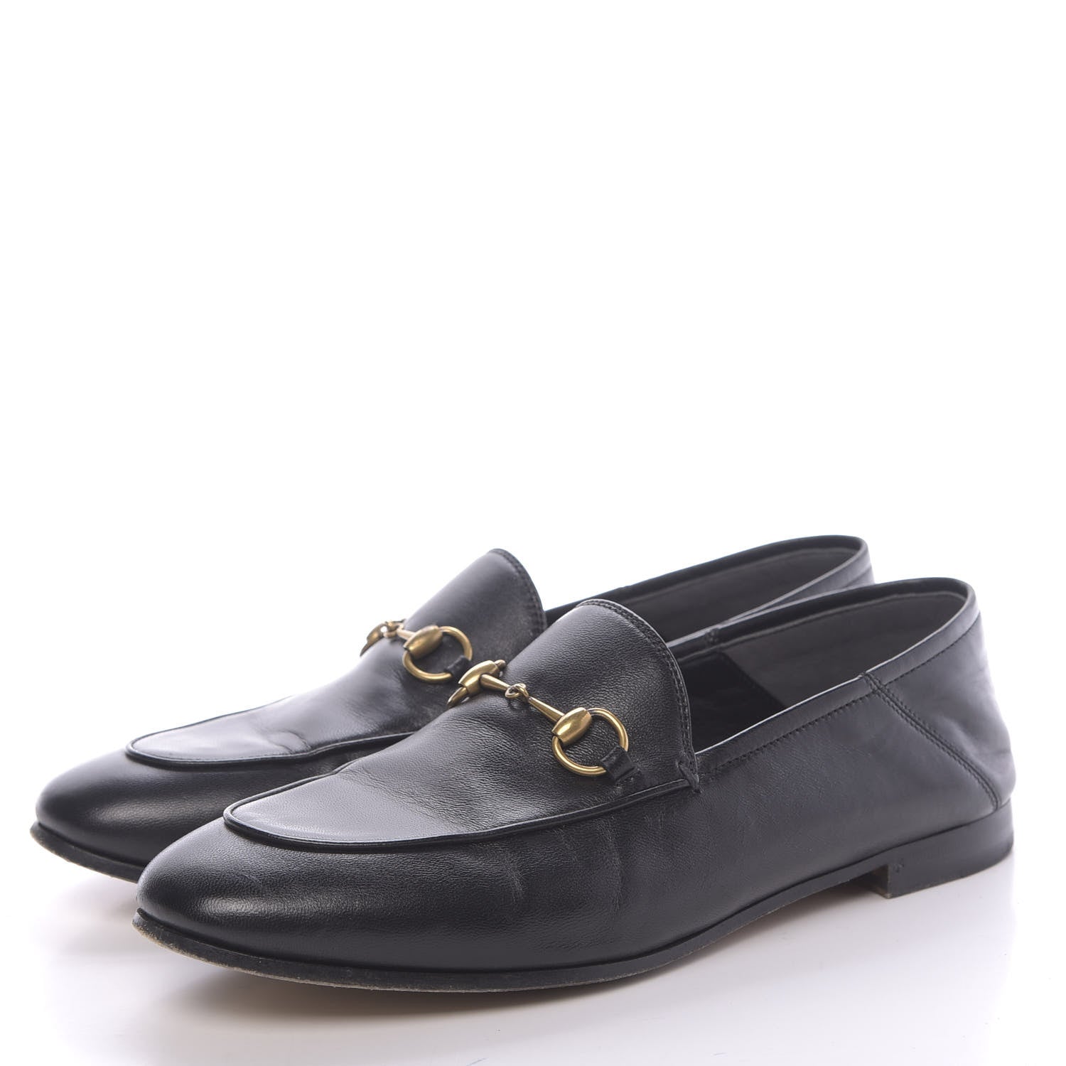 Gucci Lambskin Womens Brixton Horsebit Loafers 39 Black 3 of 11