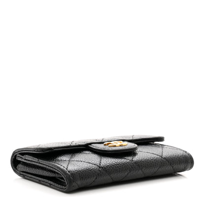 Chanel Caviar Quilted Flap Card Holder Wallet Black 4 of 9