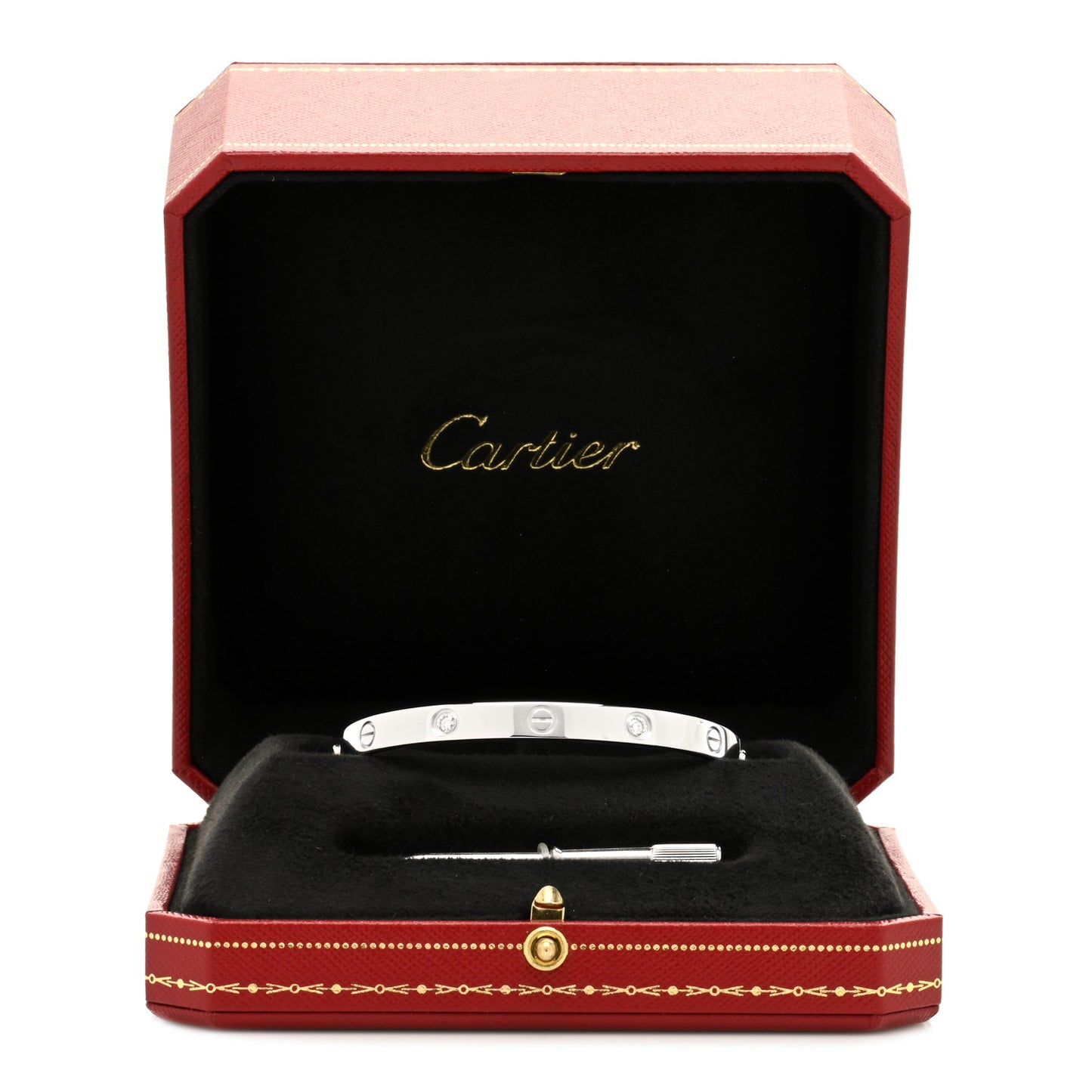 18K White Gold 4 Diamond LOVE Bracelet 18