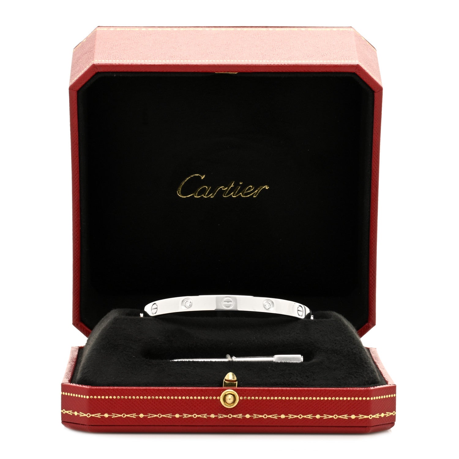 Cartier 18K White Gold 4 Diamond LOVE Bracelet 18 5 of 5