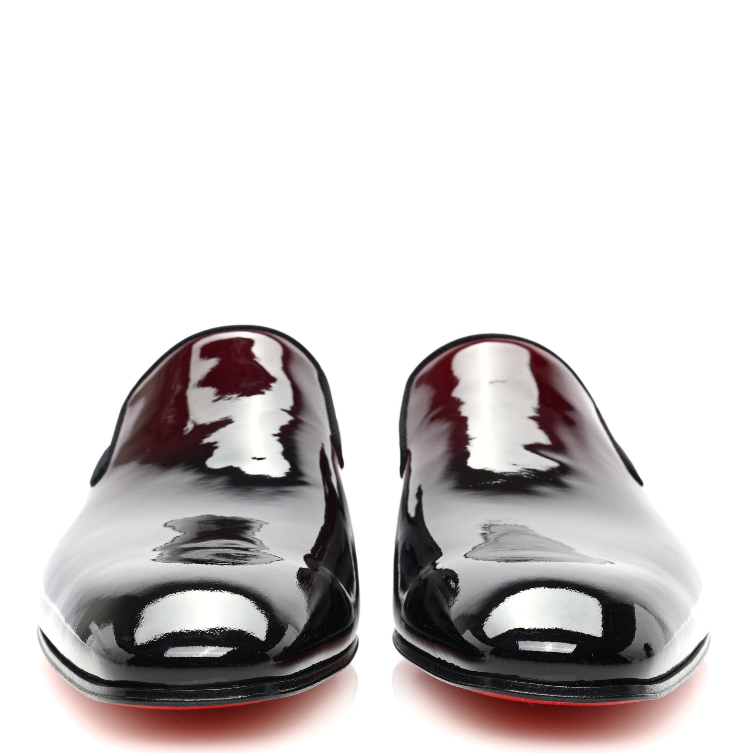 Christian Louboutin Patent Degrade Snakeskin Printed Mens Dandelion Flat Loafers 44 Black Red 3 of 8