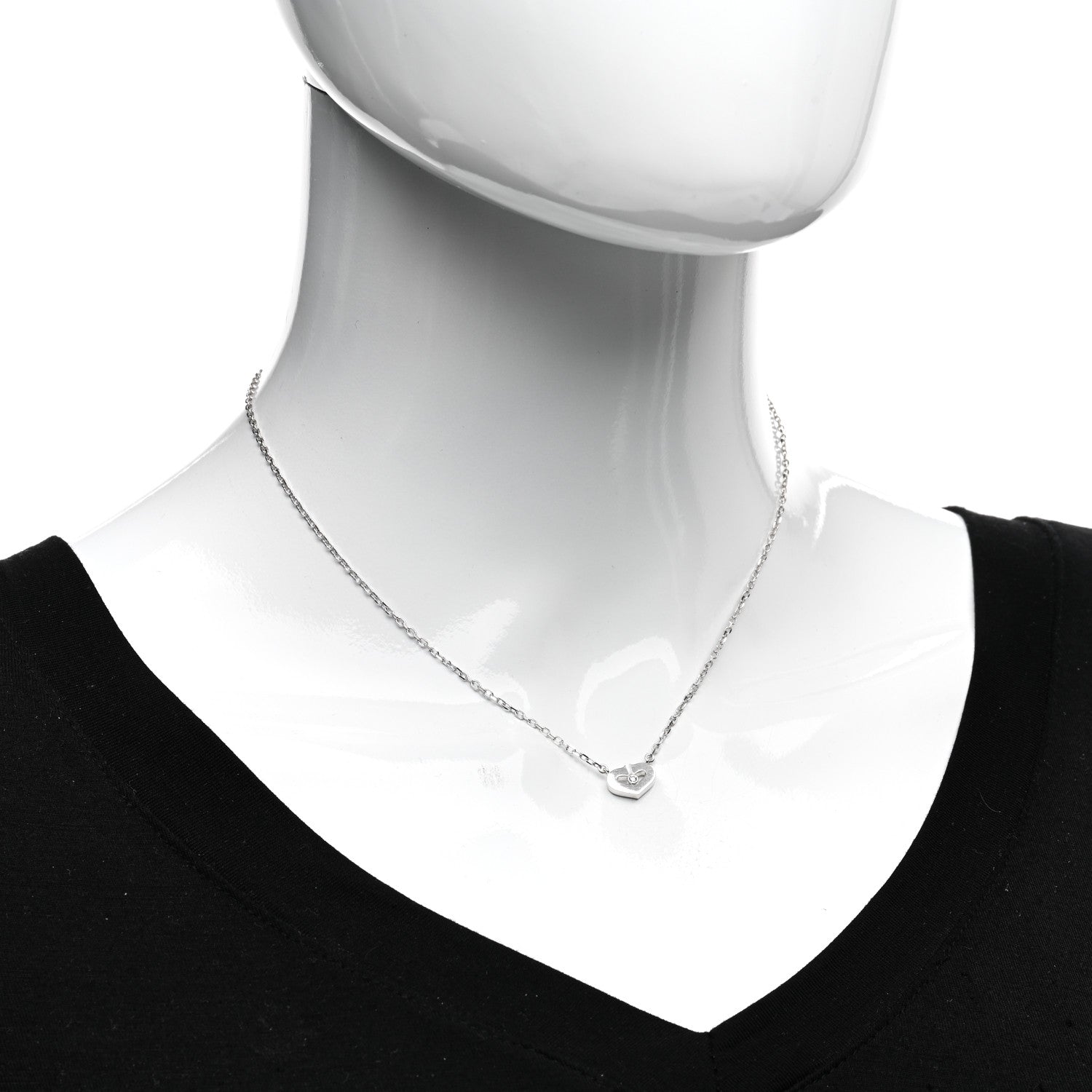 Cartier 18K White Gold Diamond XS Hearts and Symbols Necklace 2 of 4