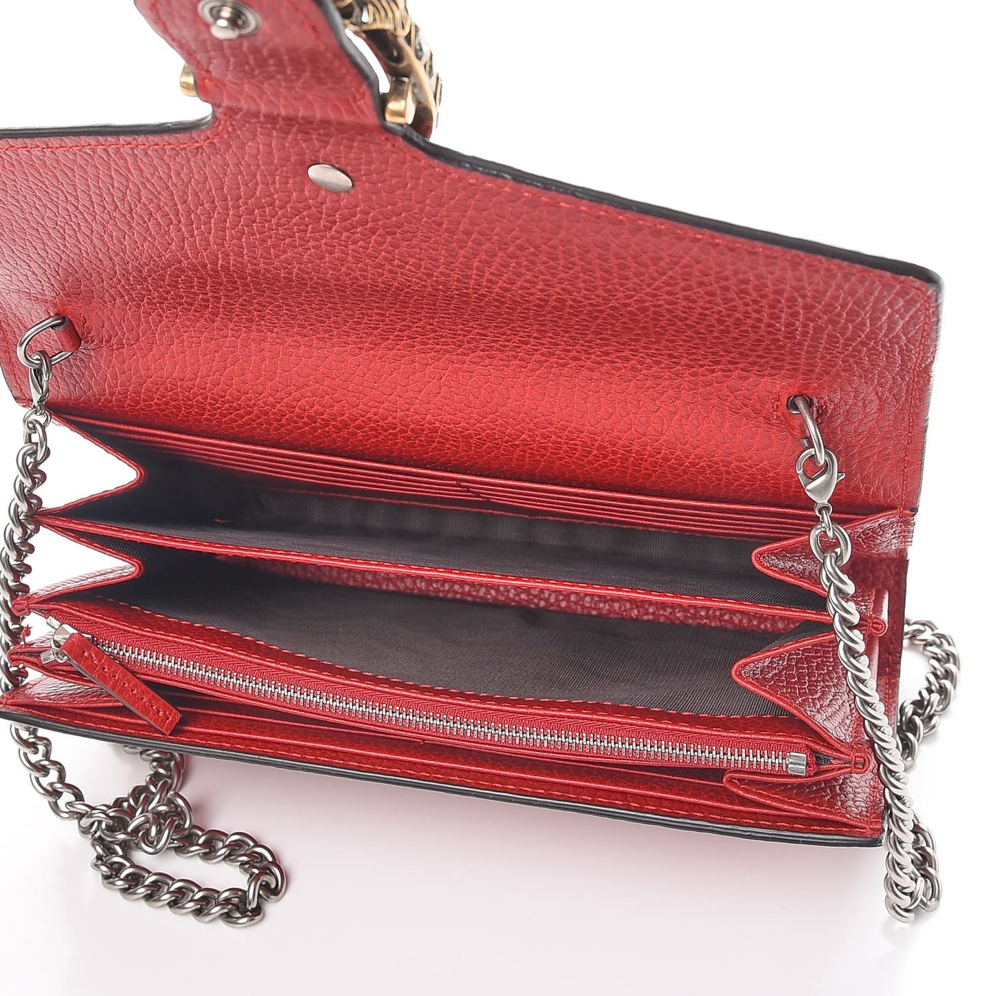 Calfskin Mini Dionysus Chain Wallet Hibiscus Red