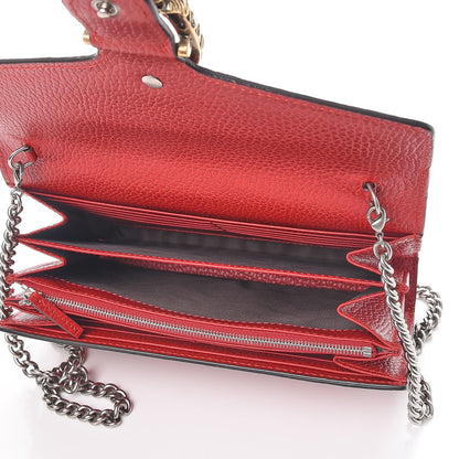 Gucci Calfskin Mini Dionysus Chain Wallet Hibiscus Red 5 of 14