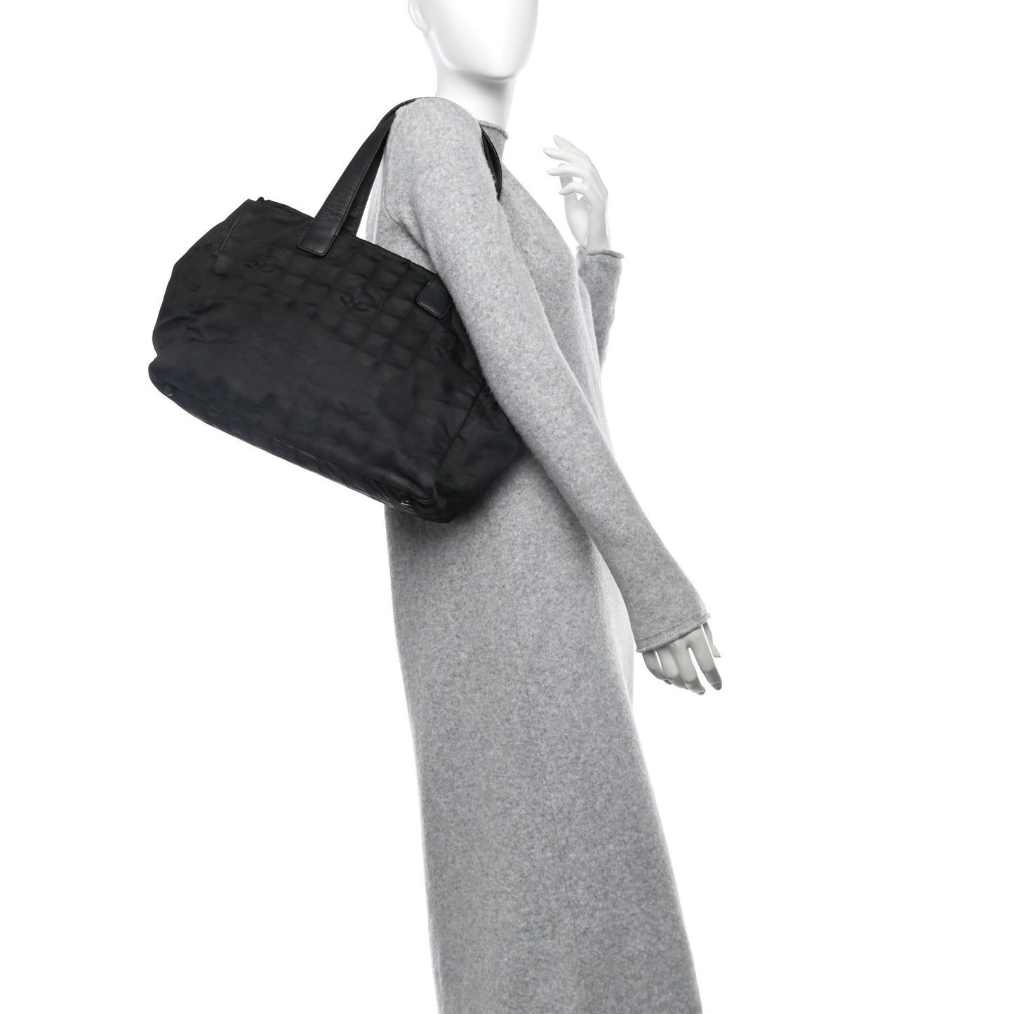 Nylon Medium Travel Tote Black