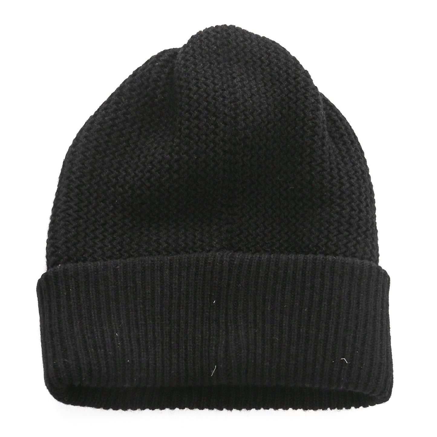 Cashmere Sequin Logo Beanie Hat Black Gold