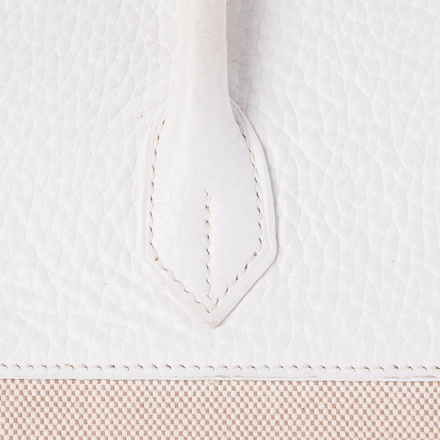 Hermes Toile Taurillon Clemence Birkin 35 White 33 of 41