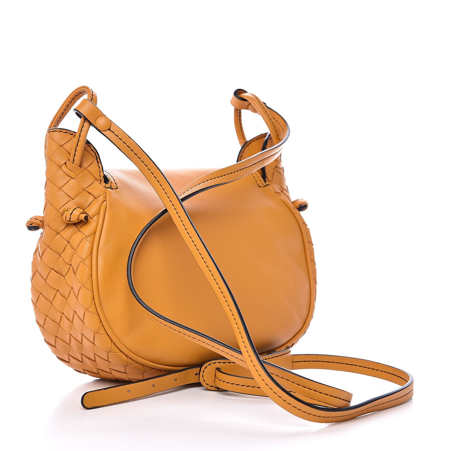 Bottega Veneta Nappa Intrecciato Small Nodini Flap Crossbody Marigold 3 of 10