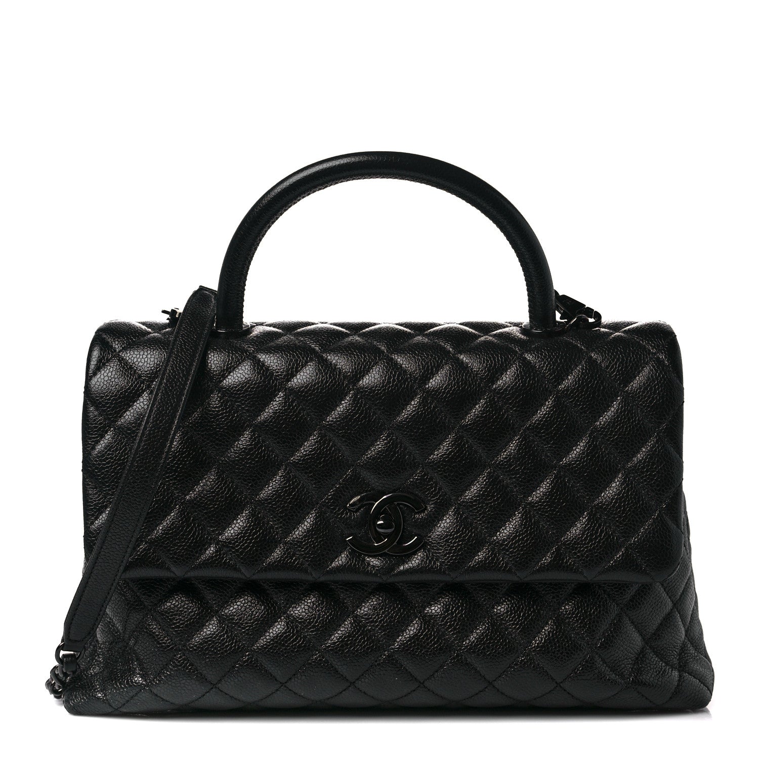 Chanel Caviar Quilted Medium Coco Handle Flap So Black 1 of 7