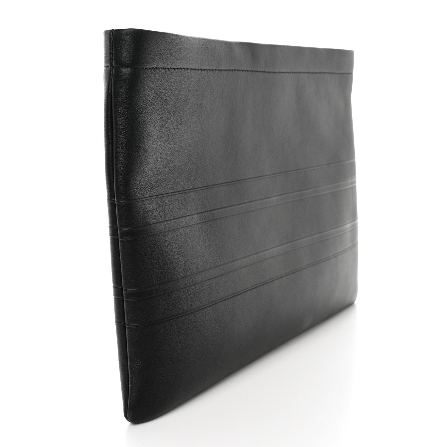 Christian Dior Calfskin Embossed Logo Zip Clutch Black 4 of 9