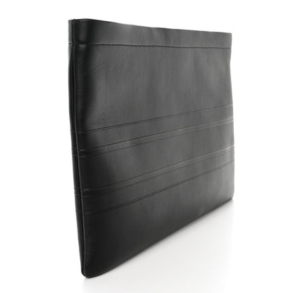 Christian Dior Calfskin Embossed Logo Zip Clutch Black 4 of 9