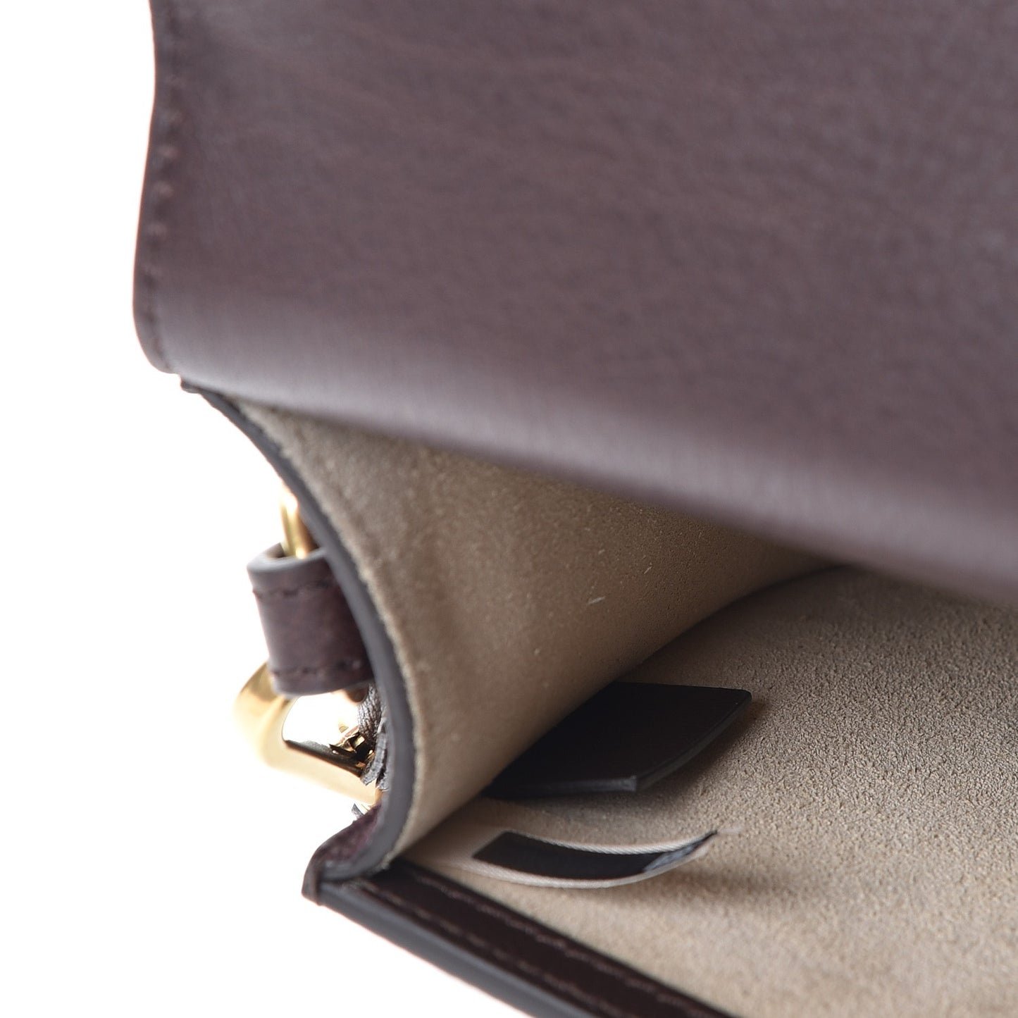 Calfskin Suede Medium Nile Bracelet Bag Carbon Brown