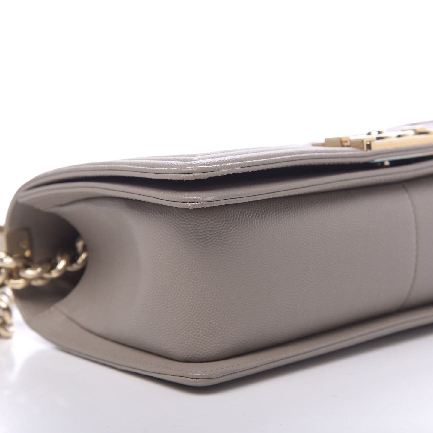 Caviar Quilted Medium Boy Flap Dark Beige