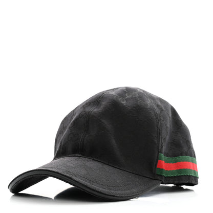 Gucci Monogram Web Baseball Hat XL Black 1 of 11