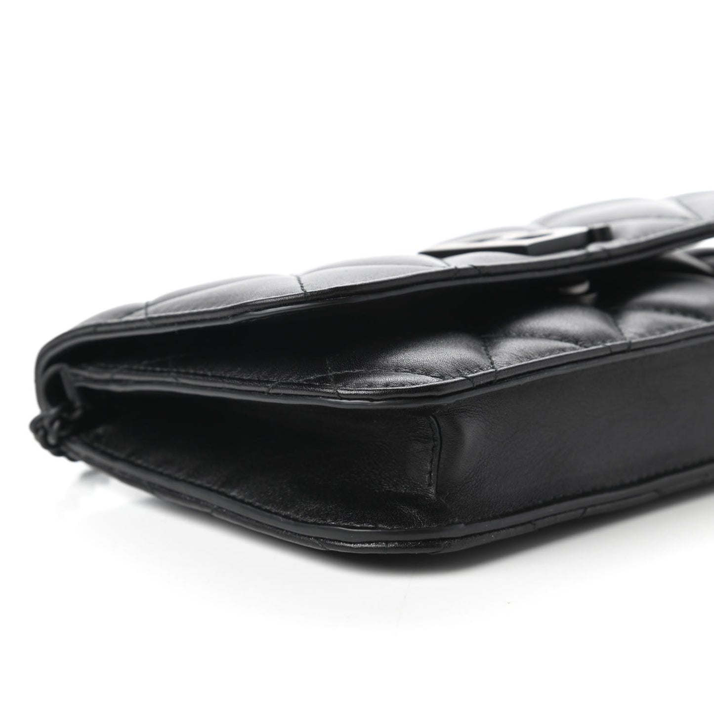 Calfskin Quilted Touch B Wallet on Chain Black