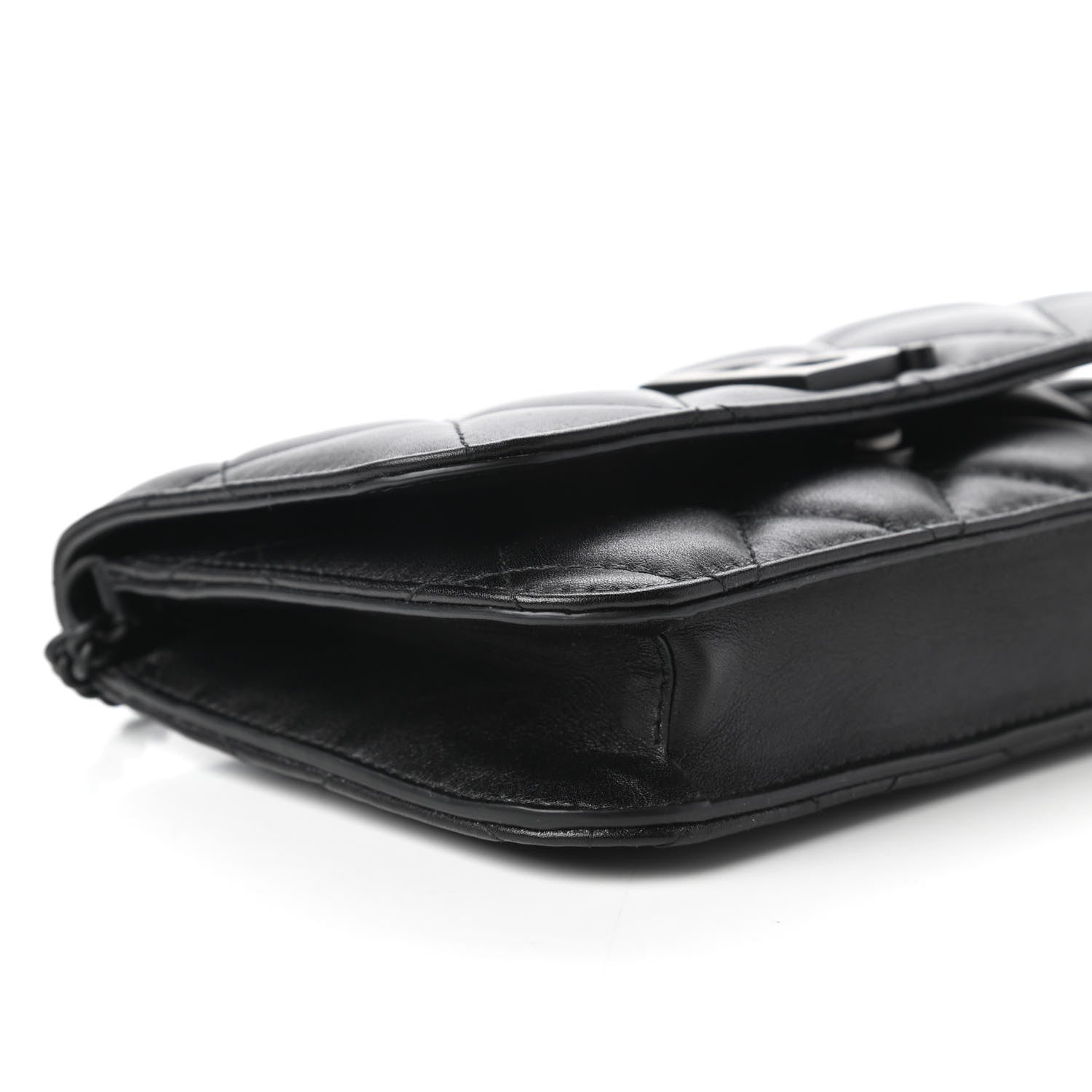 Balenciaga Calfskin Quilted Touch B Wallet on Chain Black 6 of 9