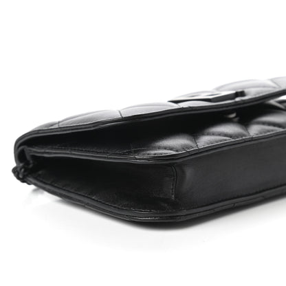 Balenciaga Calfskin Quilted Touch B Wallet on Chain Black 6 of 9