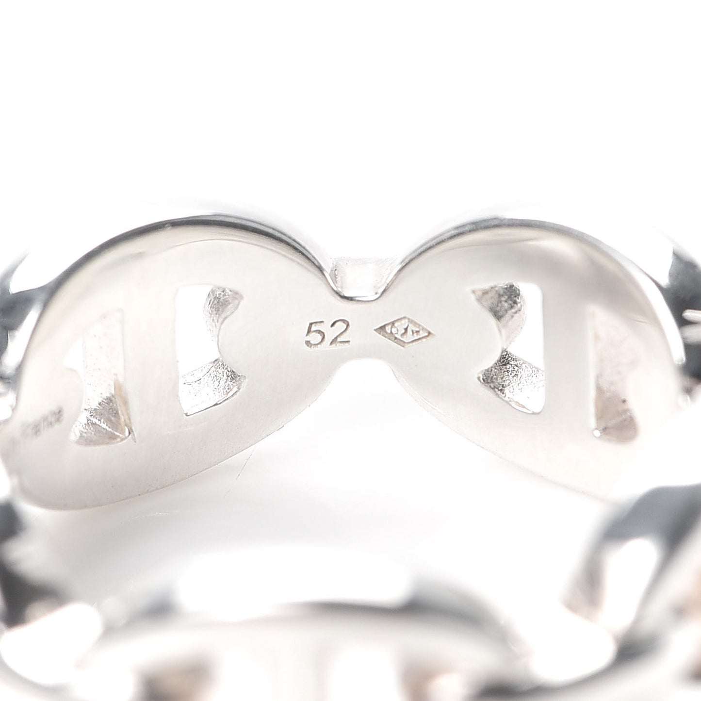 Sterling Silver PM Chaine d'Ancre Enchainee Band Ring 52 6