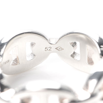 Hermes Sterling Silver PM Chaine d'Ancre Enchainee Band Ring 52 6 6 of 7