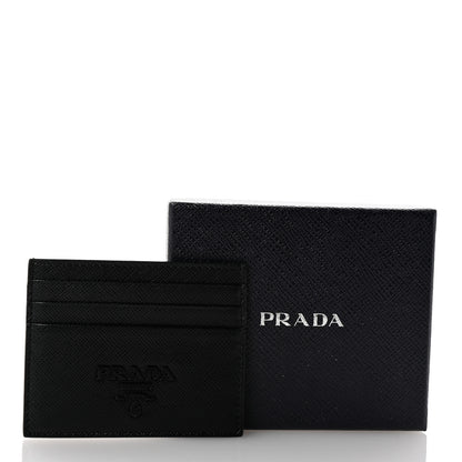 Prada Saffiano Shine Monochrome Card Holder Black 8 of 8