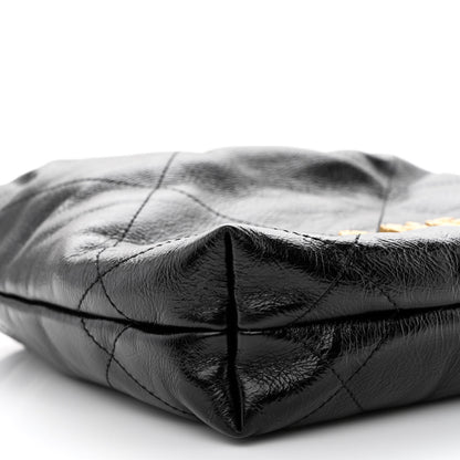 Chanel Shiny Crumpled Calfskin Quilted Pearl Mini Chanel 22 Black 9 of 11