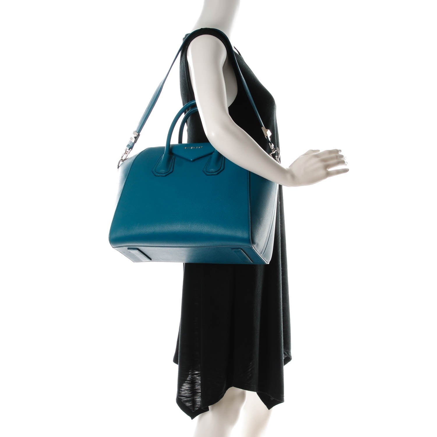 Givenchy Sugar Goatskin Medium Antigona Petrol Blue 2 of 7