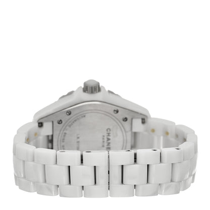 Chanel Stainless Steel Ceramic Diamond 38mm J12 Automatic Watch White 3 of 4