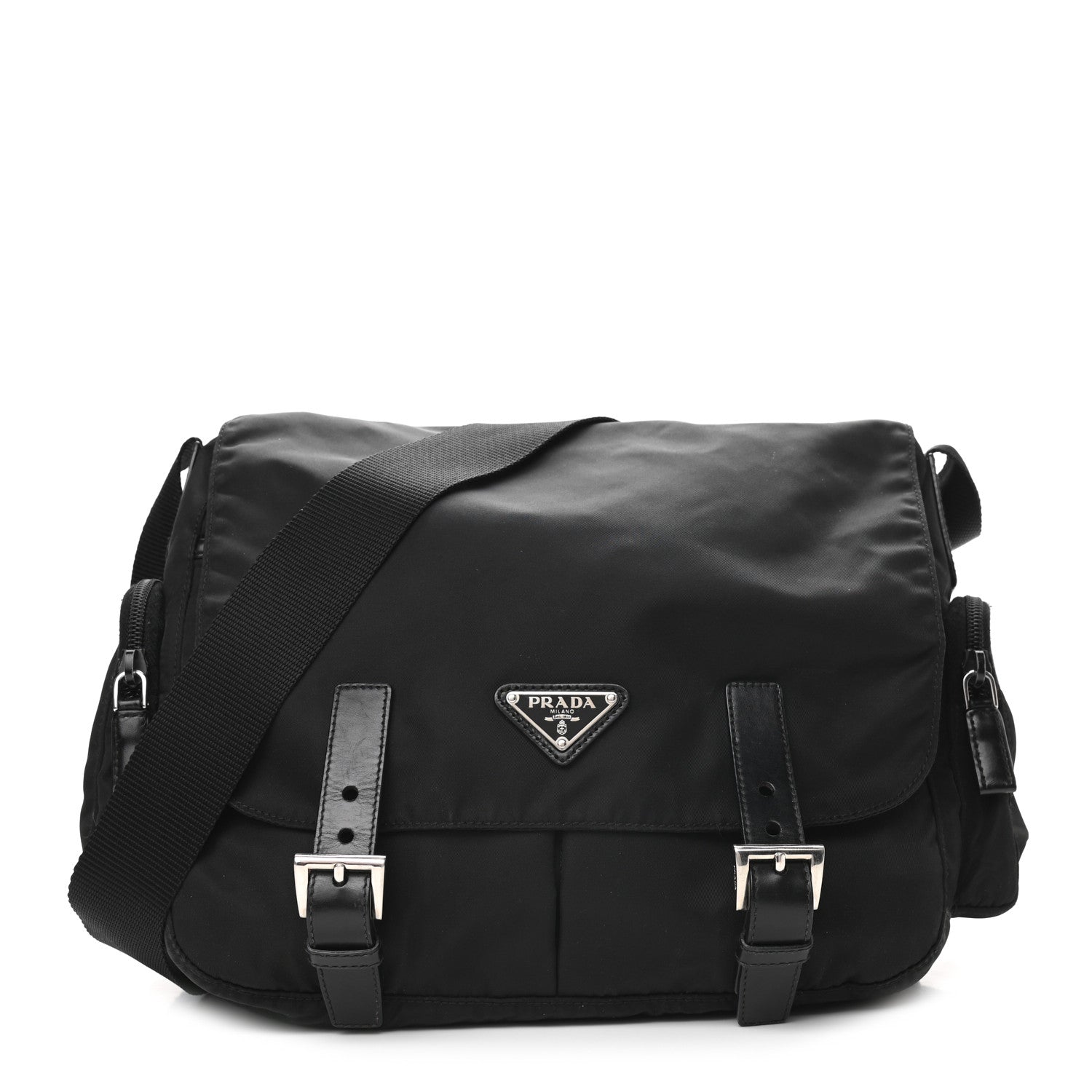 Prada Tessuto Nylon Messenger Bag Black 1 of 9