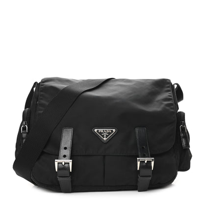 Prada Tessuto Nylon Messenger Bag Black 1 of 9