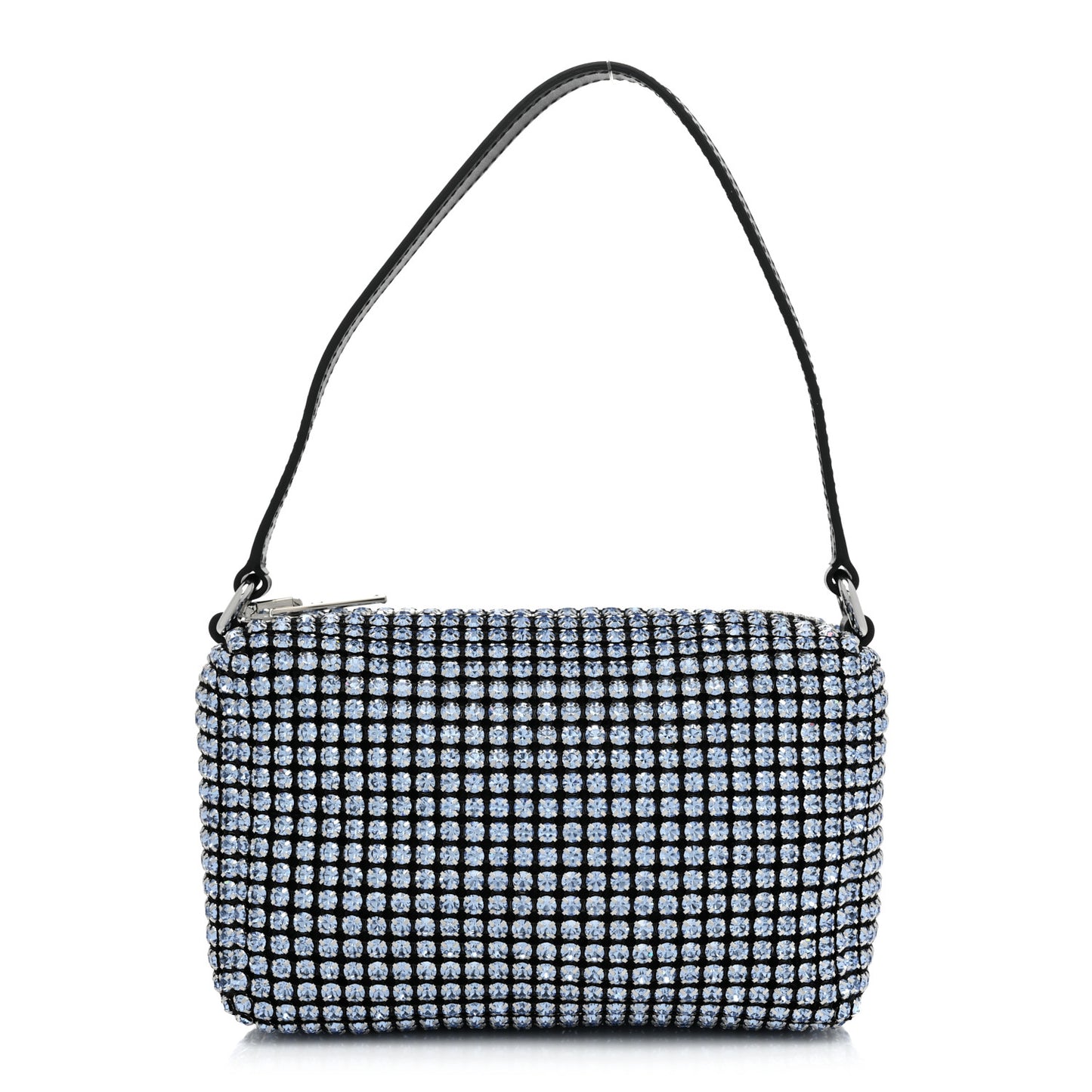 Mesh Crystal Rhinestone Mini Heiress Pouch Baby Blue