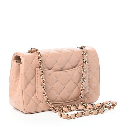 Chanel Lambskin Quilted Mini Rectangular Flap Beige 3 of 10