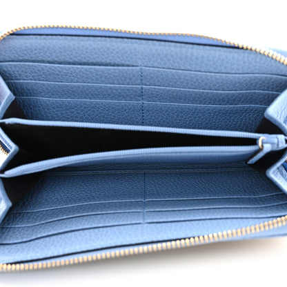 Gucci Monogram Dollar Calfskin Zip Around Wallet Beige Ebony Mineral Blue 5 of 11