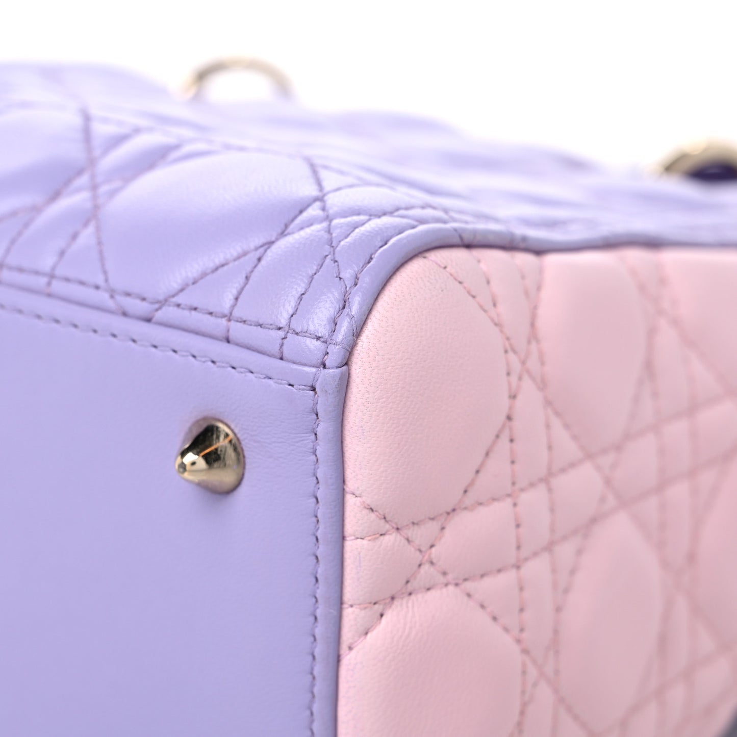 Lambskin Cannage Medium Tri-Color Lady Dior Purple Light Pink