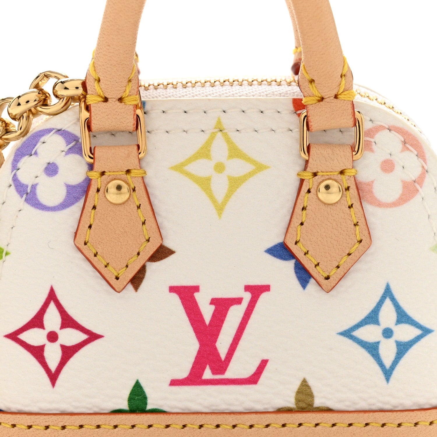 Louis Vuitton LV x TM Monogram Multicolor Micro Alma Bag Charm White 7 of 9