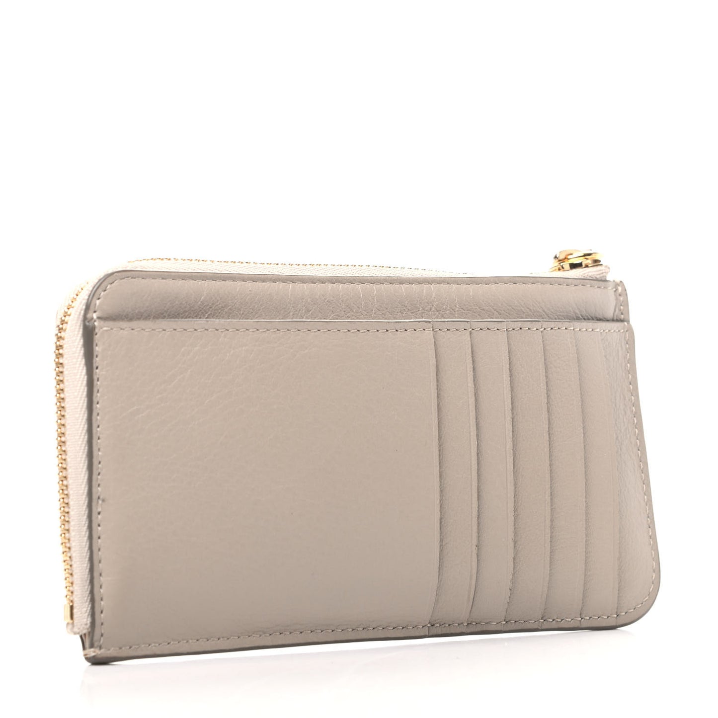 Smooth Calfskin Little Horses Embroidered Medium Signature Wallet Pastel Grey