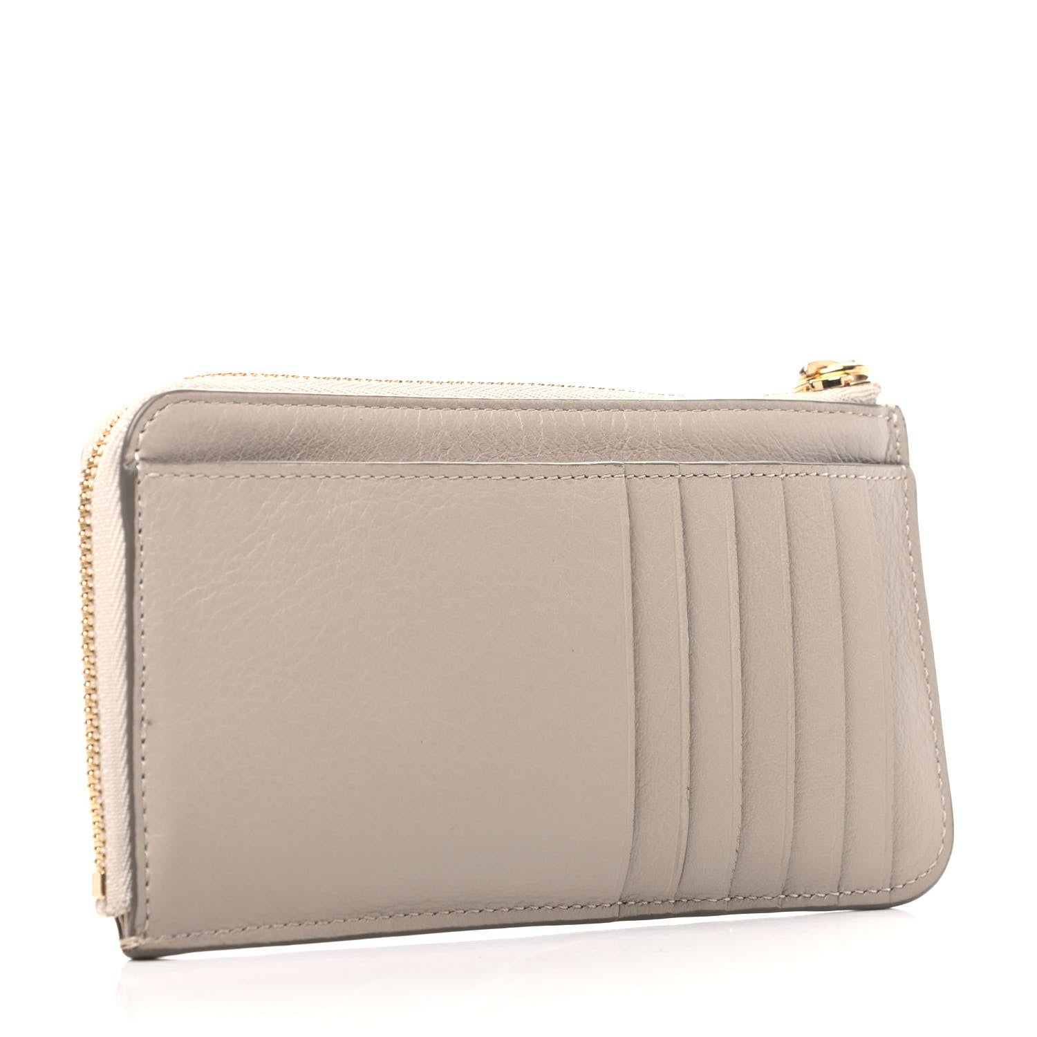 Chloe Smooth Calfskin Little Horses Embroidered Medium Signature Wallet Pastel Grey 3 of 5