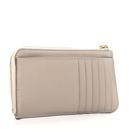 Chloe Smooth Calfskin Little Horses Embroidered Medium Signature Wallet Pastel Grey 3 of 5
