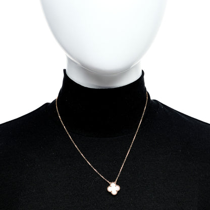 Van Cleef & Arpels 18K Rose Gold Gray Mother of Pearl Vintage Alhambra Pendant Necklace 2 of 6