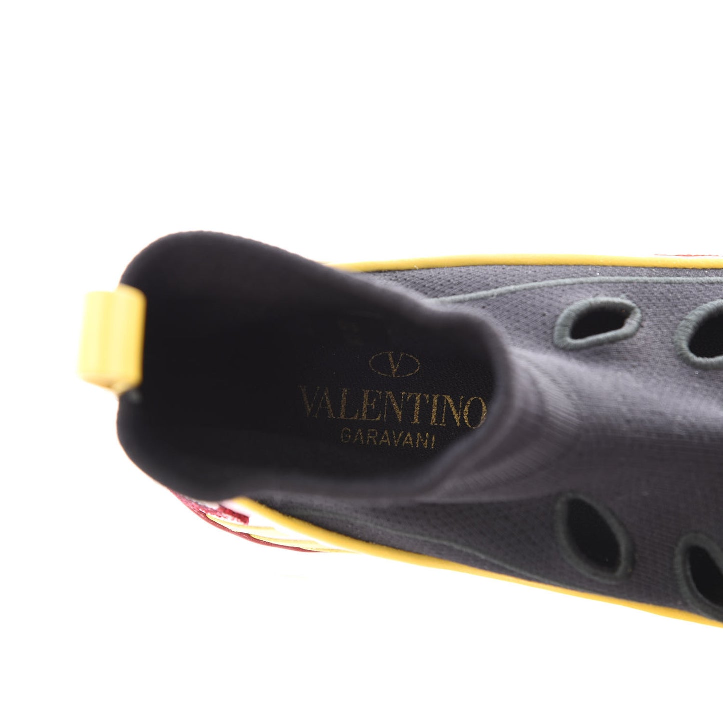 Calfskin Mesh Knit Cutout Womens Mixed Media Sock Sneakers 37 Black Multicolor