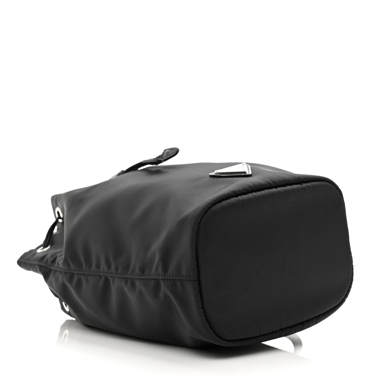 Saffiano Tessuto Nylon Vela Bucket Wristlet Black