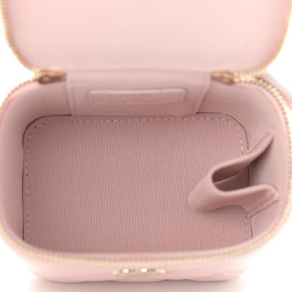 Chanel Iridescent Caviar Quilted Mini Pearl On Top Vanity Case With Chain Light Pink 5 of 9