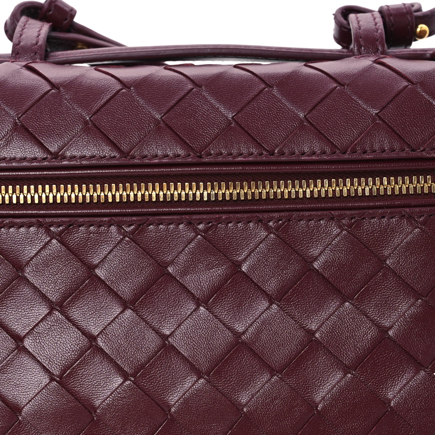 Calfskin Intrecciato Bang Bang Vanity Case Mahogany