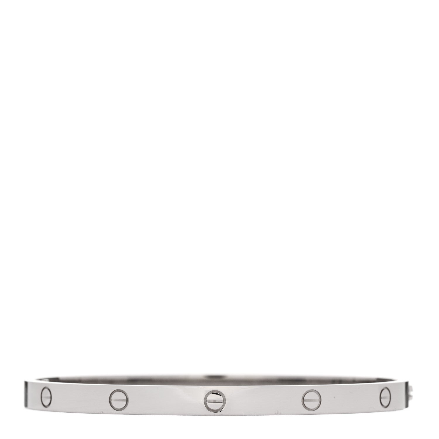 Cartier 18K White Gold LOVE Single Screw Bracelet 19 1 of 9
