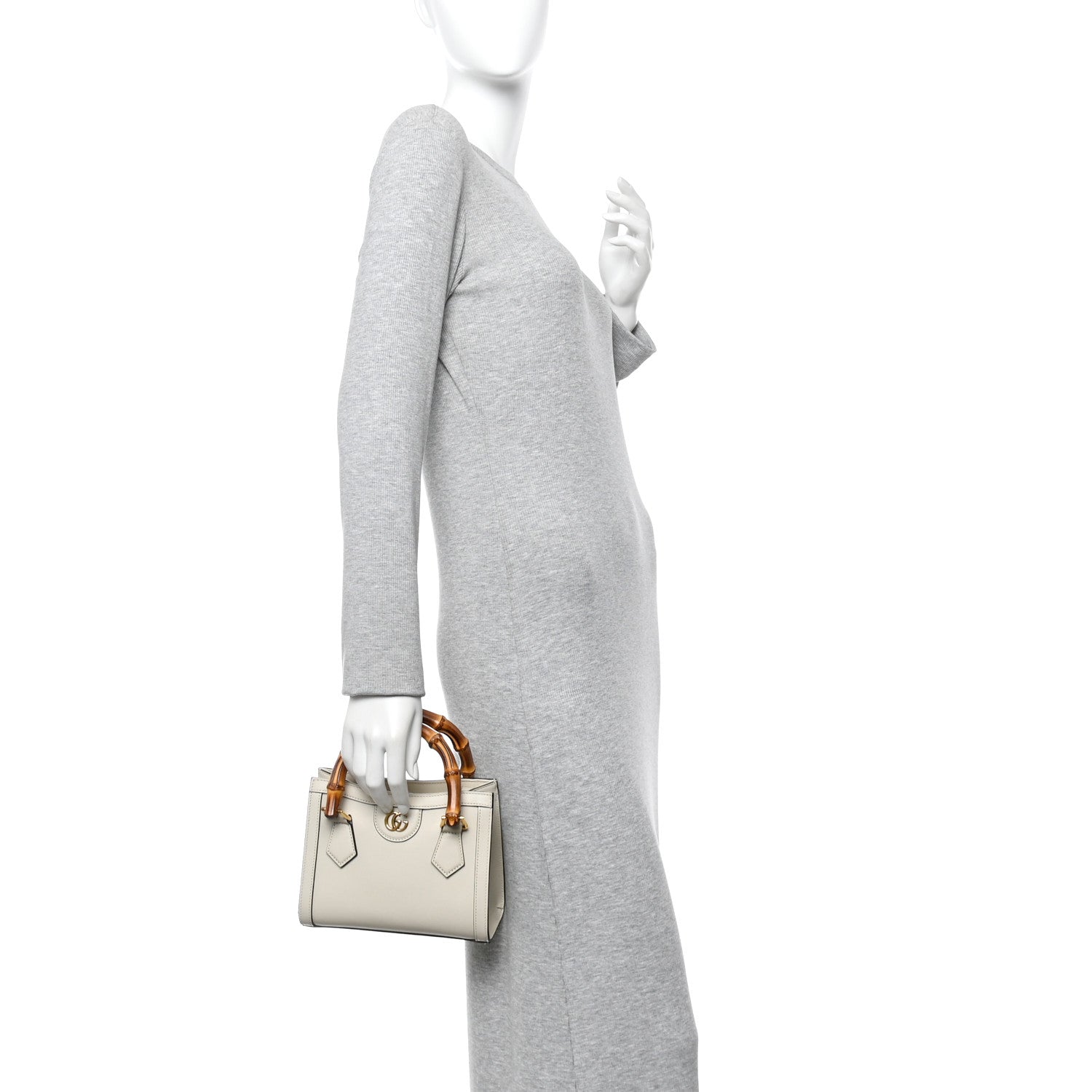 Gucci Wonka Grain Calfskin Mini Diana Tote Bag Mystic White 2 of 13